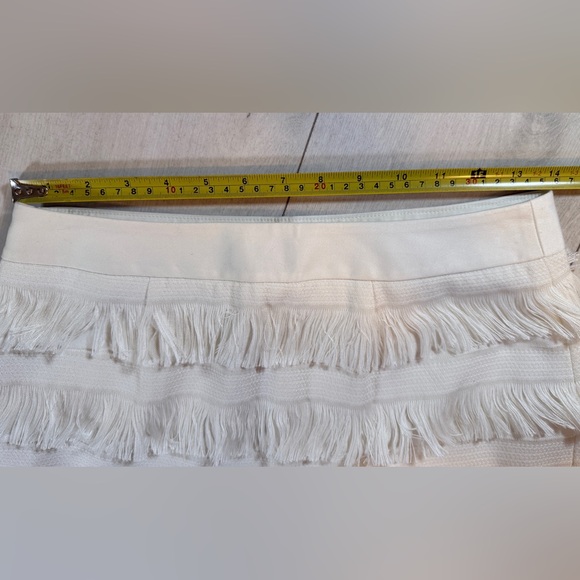 The Limited Fringe Beige Mini Skirt Size 0 - Picture 12 of 16